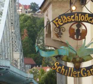 SchillerGarten: Biergarten am Blauen Wunder / Elbe