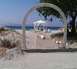 Marmari Strand Hochzeitsvorbereitungen
