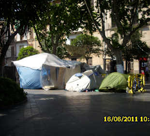 Protest Camp auf der Placa Espanya