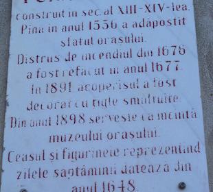 Das Schild des Stundturmes