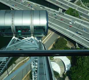 Blick aus der Gondel auf die Straße