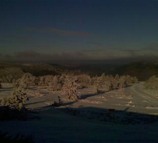 Ausblick von der Terrasse ins Tal