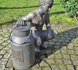 Ansichten der Skulptur Die Melkerin