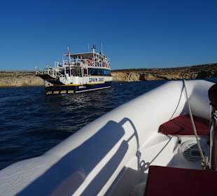 Gleich übernehmen wir Gäste vom Boot