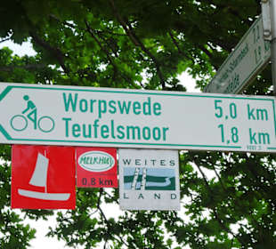 Wegweiser zum Teufelsmoor