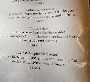Speisekarte Stand: 08/2025