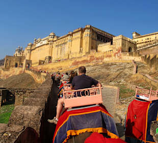 Auf dem Elefenten zum Fort