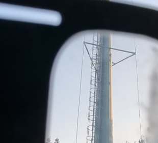 Der noch aktive Sendemast