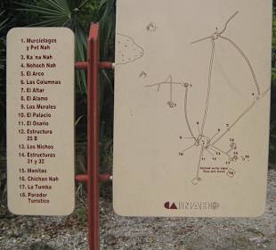 Plan von Maya-Ruinen 'San Gervasio' in Cozumel