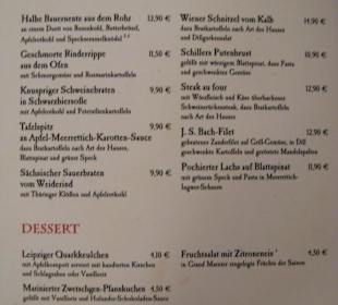 Speisekarte