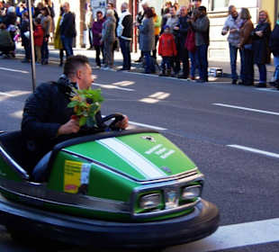 Werbeteam mit Autoscooter Chaise