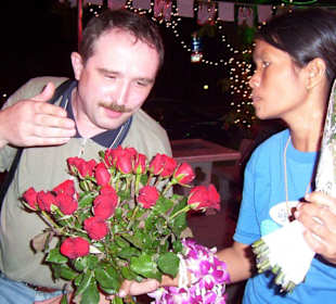 Nette Rosenverkäuferin