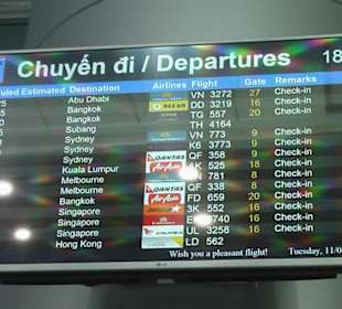 Übersichtstafel - Abflüge 