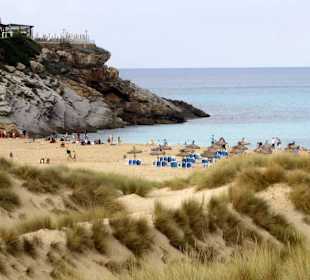 Blick auf die Dünen und den Strand