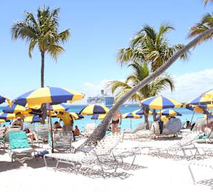 Sonnenschirme und Liegen