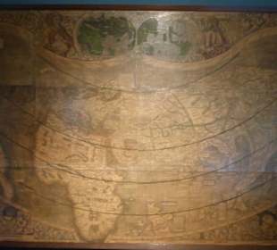 Alte Seefahrerkarte im Museum Casa de Colón