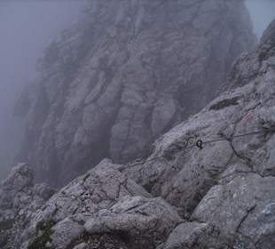 Nebel am Klettersteig