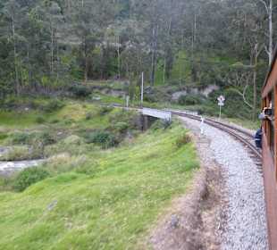 Auf der Strecke im Gebirge