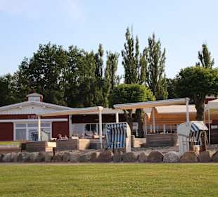 Blick von der Promenade auf das SB-Restaurant