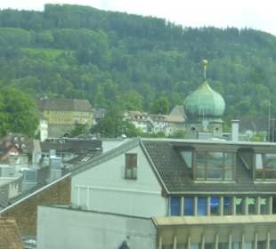 Blick aus dem Vorarlberg Museum zur Altstadt