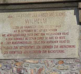 Erinnerung an der Grundsteinlegung des Denkmals