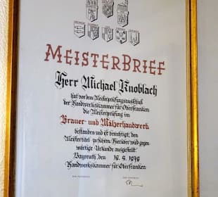 Das Meisterdiplom im Gastraum