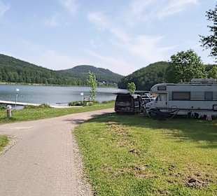 Blick zum Campingplatz