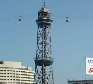 Seilbahn über dem Hafen von Barcelona