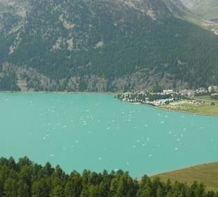 Silvaplanersee mit Kitesurfer