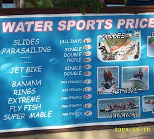 Wassersportmöglichkeiten und Preise