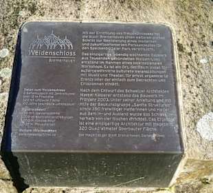 Infotafel zum Weidenschloss im Park