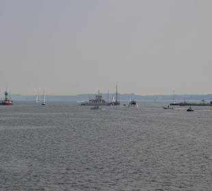 Trave Blick auf die Mündung in die Ostsee