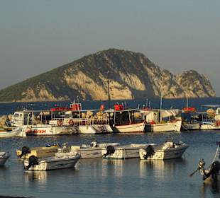 Abendstimmung im Hafen von Limni Keriou