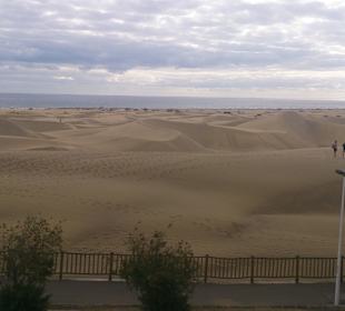 Blick von der Promenade zu den Dünen