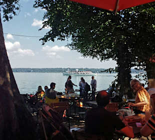Biergarten zum Häring mit Blick auf den See