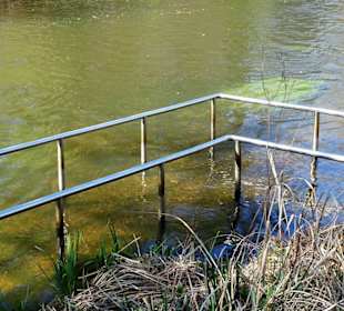 Der Kneippbereich am Ufer der Ilmenau