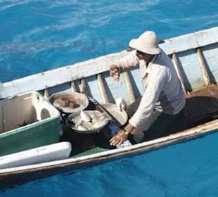 Fischer beim Verkauf