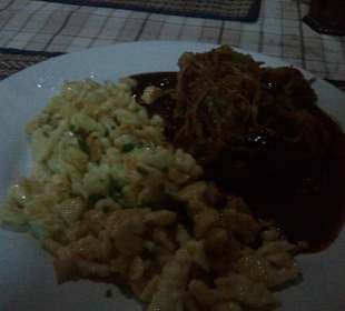 Zwiebelrostbraten mit Kasspatzen