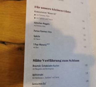 Speisekarte