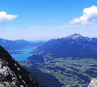 Blick hinunter zum Wolfgangsee