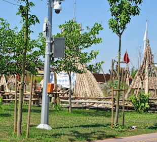 Hütten auf dem afrikanischen Weg