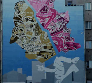 Mural przy ul. Tamka