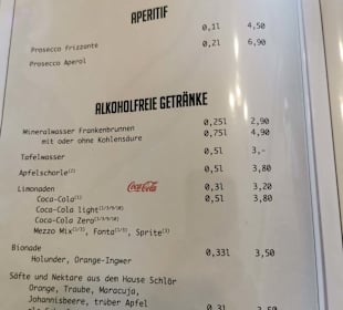 Speisekarte Stand: 05/2023