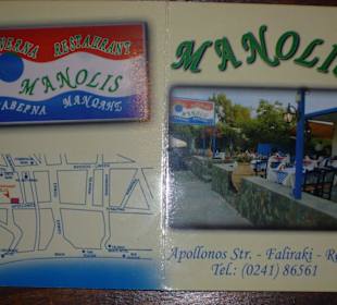 Visitenkarte von Manolis