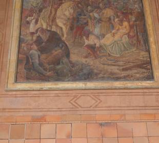 Wandbilder in der Wandelhalle der Trinkhalle