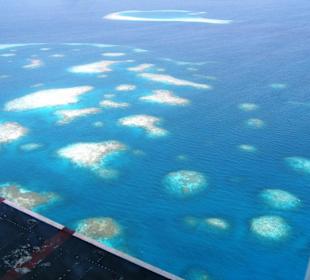 Luftaufnahme mit Wasserflugzeug