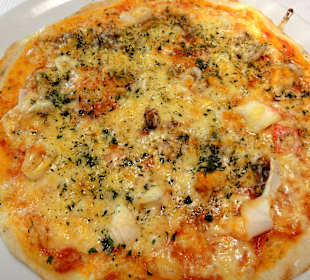 Die Pizza Marinara im "La Cascata"