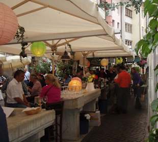 Fischbänke in Bozen