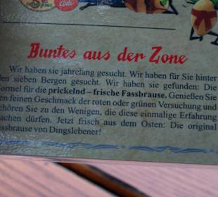 Auszug aus der Speisekarte