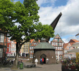 Historischer Tretkran - auf dem Fischmarkt